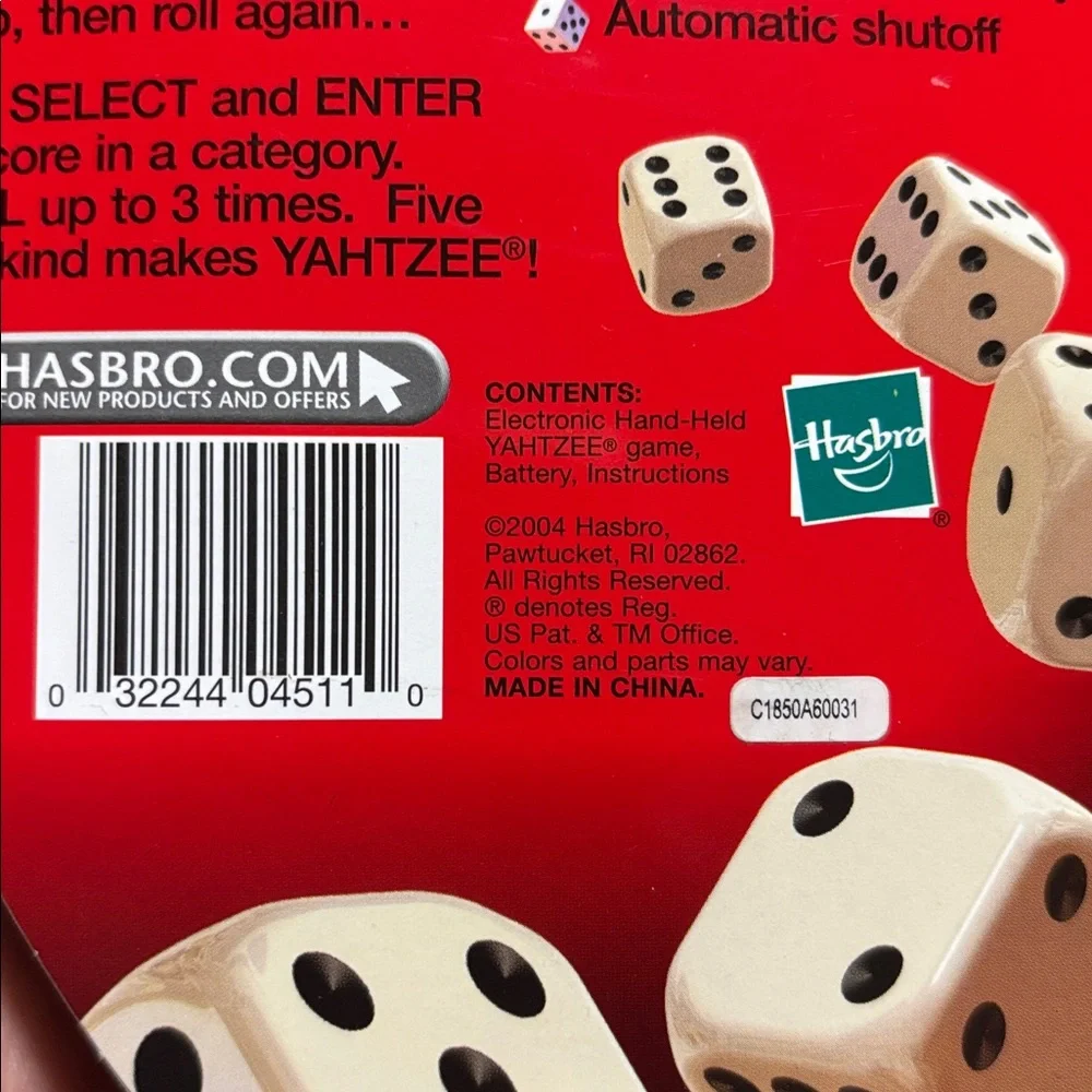 Hasbro Electronic Handheld Game in Red and Cream